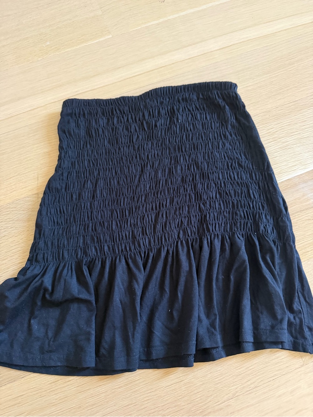 ASOS Black Smocked Ruffle Mini Skirt